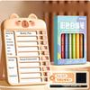 Cartoon Kids Habit Tracker with 8 Dry Erase Markers, Erasable Whiteboard for Study Schedule & Time Management