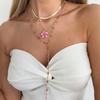 Flower Pendant Cross Necklace Set Beads Zinc Zinc Alloy Neck Pendant Unique Metal Stacked Necklace Daily