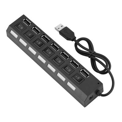 Hub USB 7 Ports 480 Mbps Sans Conflit Plug & Play Hub USB 2.0 7 Ports pour Souris Imprimante Scanner