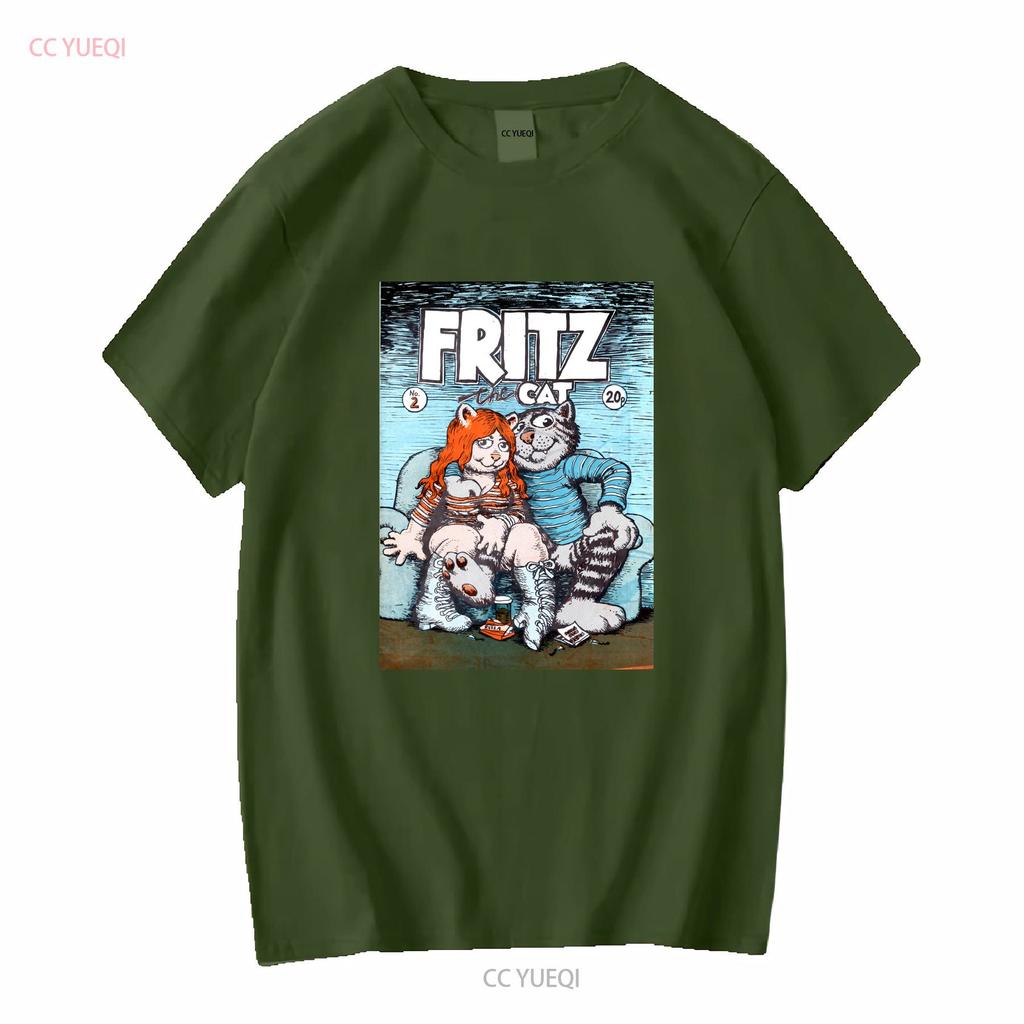 Nova Camiseta Fritz The Cat Desenho Animado Adulto Quadrinhos Camiseta Unisex M Branco Manga Longa Ou Curta Lavagem Vintage Roupas de Designer