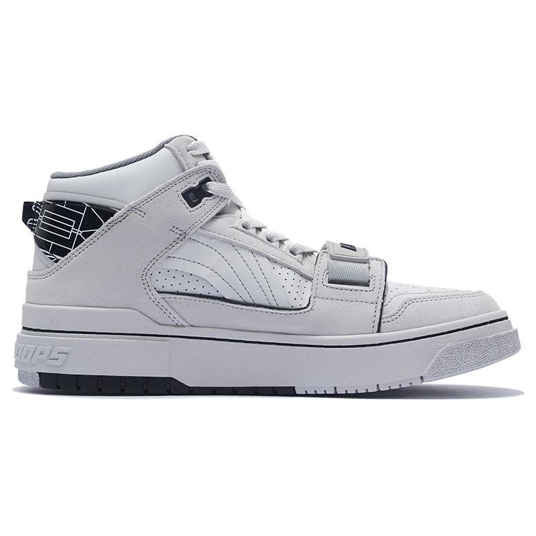 Li Ning Rookie High Dream Theme Show Comfortable Versatile High-Top Retro Basketball Shoes Men Sneakers Gray Black ABCS055-1