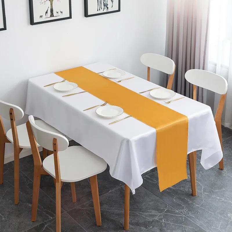 10Pcs Satin Table Runner 30cm X 275cm Wedding Party Supply Christmas Home Modern Coffee Dining Luxury Table Decoration