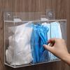 Magnetic Acrylic Storage Box Transparent, 3 Compartment Wall Mounted Organizer for Gloves, Shoe Covers, Masks Paper Towels