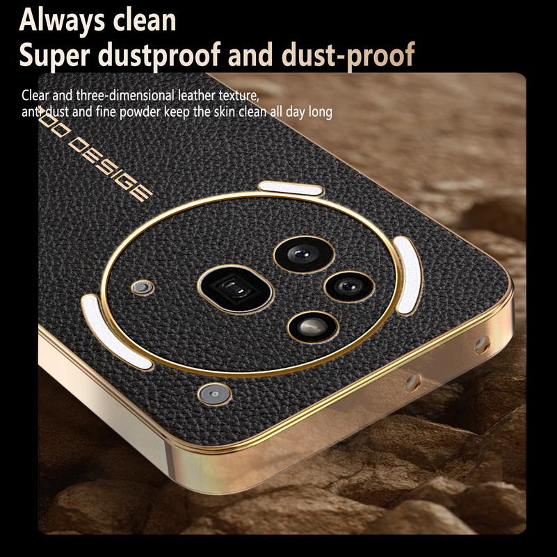Classic Lychee Leather Electroplated Frame Case For Nothing Phone (3a) Pro Nothing Phone 3a Slim Protect Cover