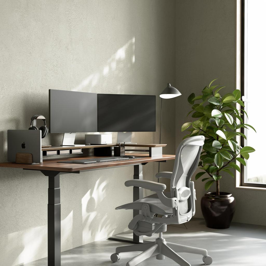 amesoba Wooden Monitor Mini Compact Made of Premium 65cm Stand/Desktop Shelf, Model, Oak, (New Color MAKKURO)