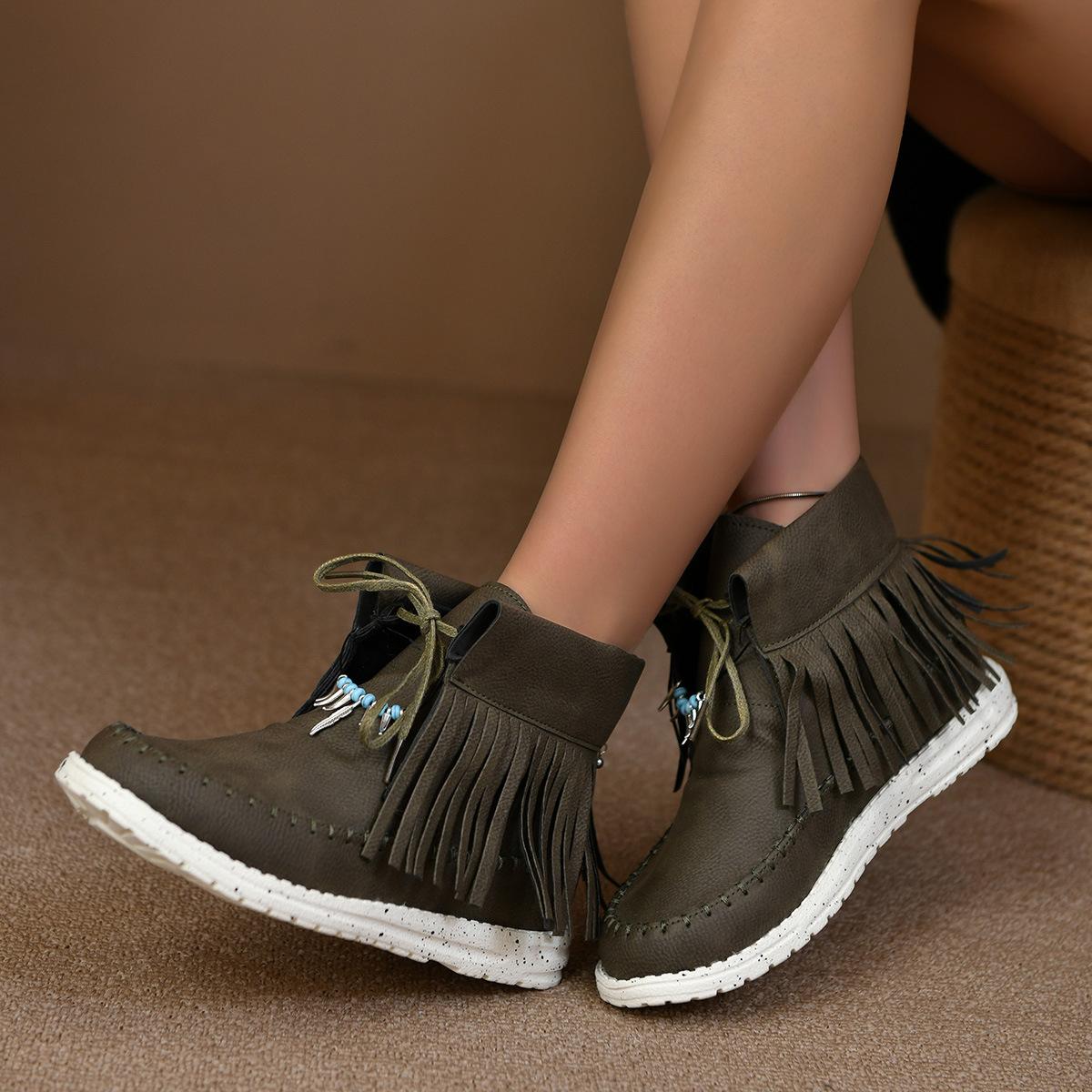 

Женские ботинки модные женские ботинки осенне-зимняя мода европейский и американский шнуровка маффин подошва однотонные ботинки Мартин 43 армия зеленый