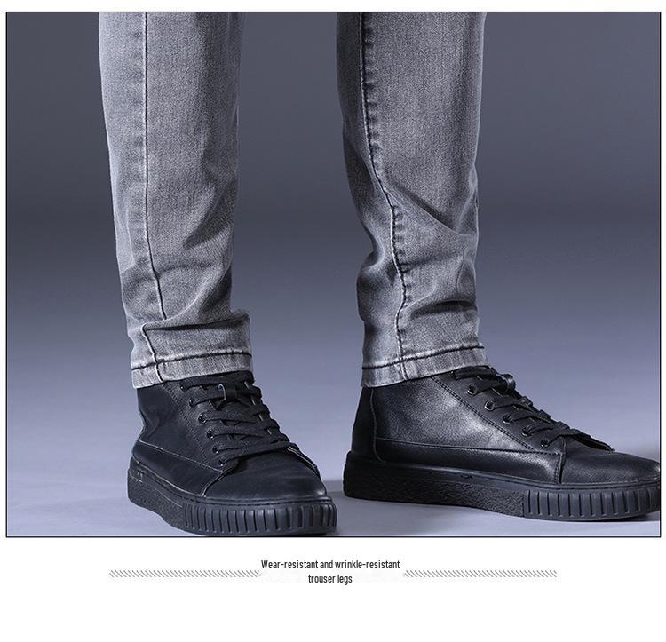 Men's Slim Fit Korean Style Elastic Jeans for Teens - Trendy, All-Match, Long Pants for Spring and Autumn