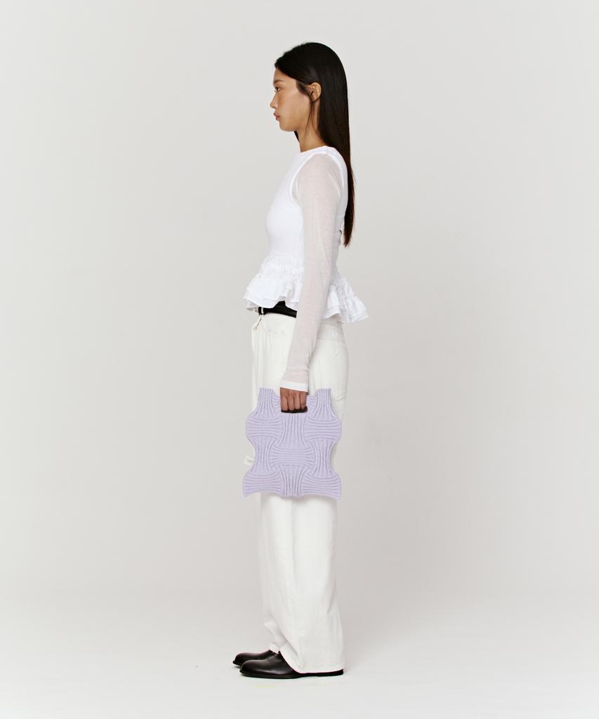 Pleatsmama New Bow Bag Glitter Pale Purple