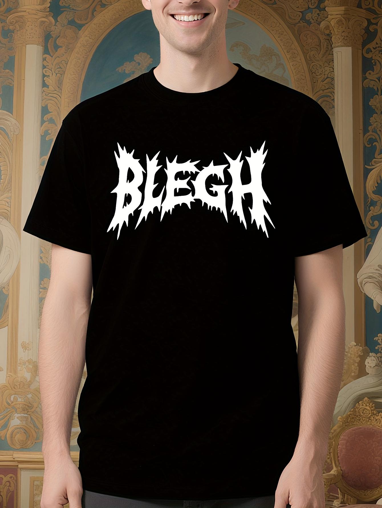 Heavy Metal Graphic Tshirt - Bold BLEGH Print Black Crew ... S