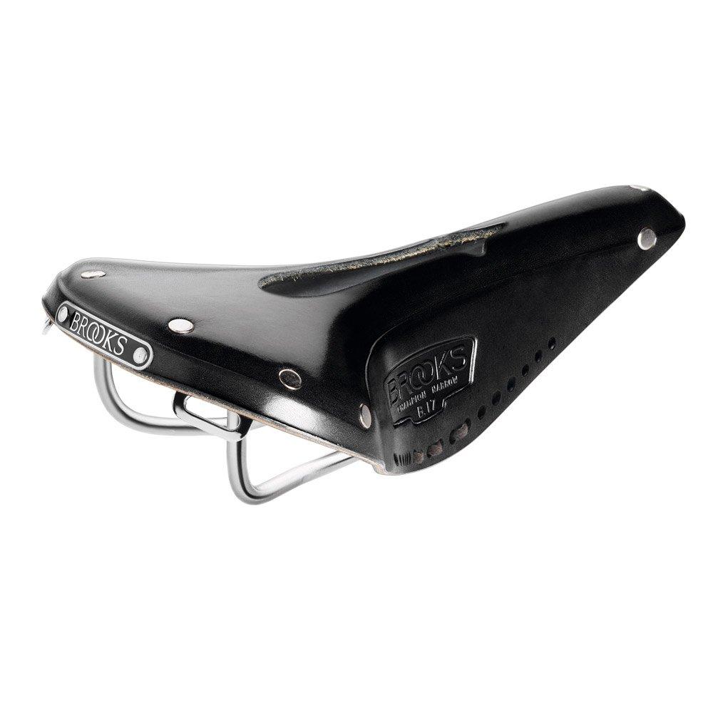 

BROOKS B17 NARROW IMPERIAL BLACK Leather Saddle A classic sports model with perforated leather saddle for road bikes and hybrid Japanese - bikes. чёрный