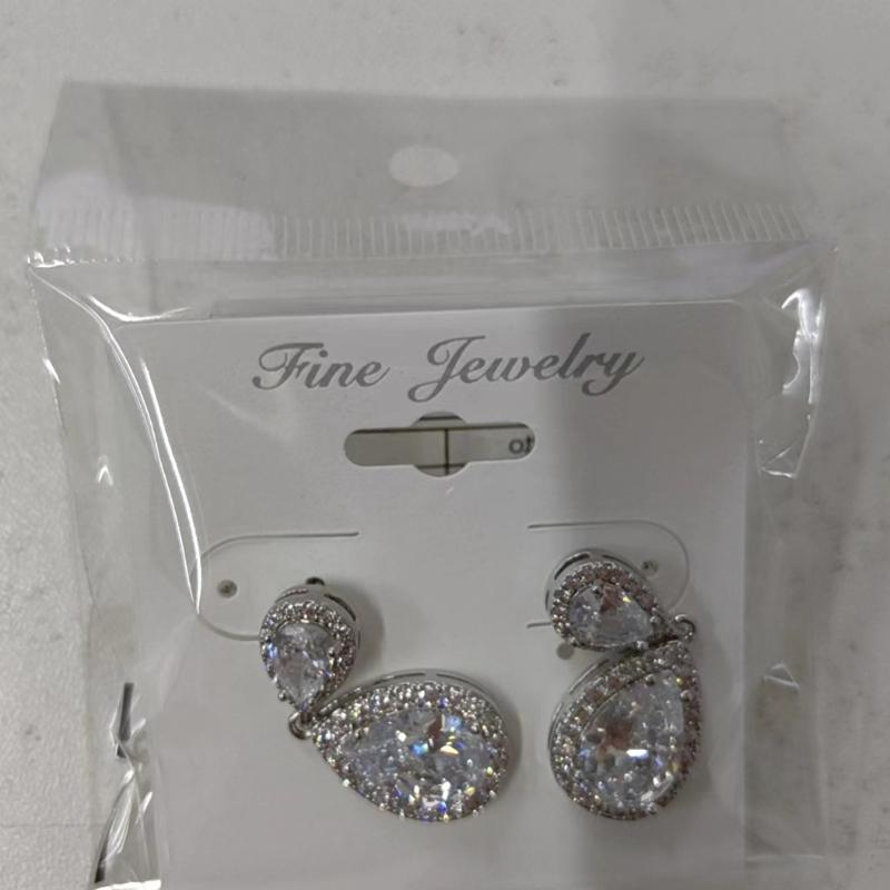 Temperament Elegant Zircon Water Drop Stud Earrings Bride Ladies High-end Earrings Fashion Super Flash Versatile Earrings Cross-border Hot Sale