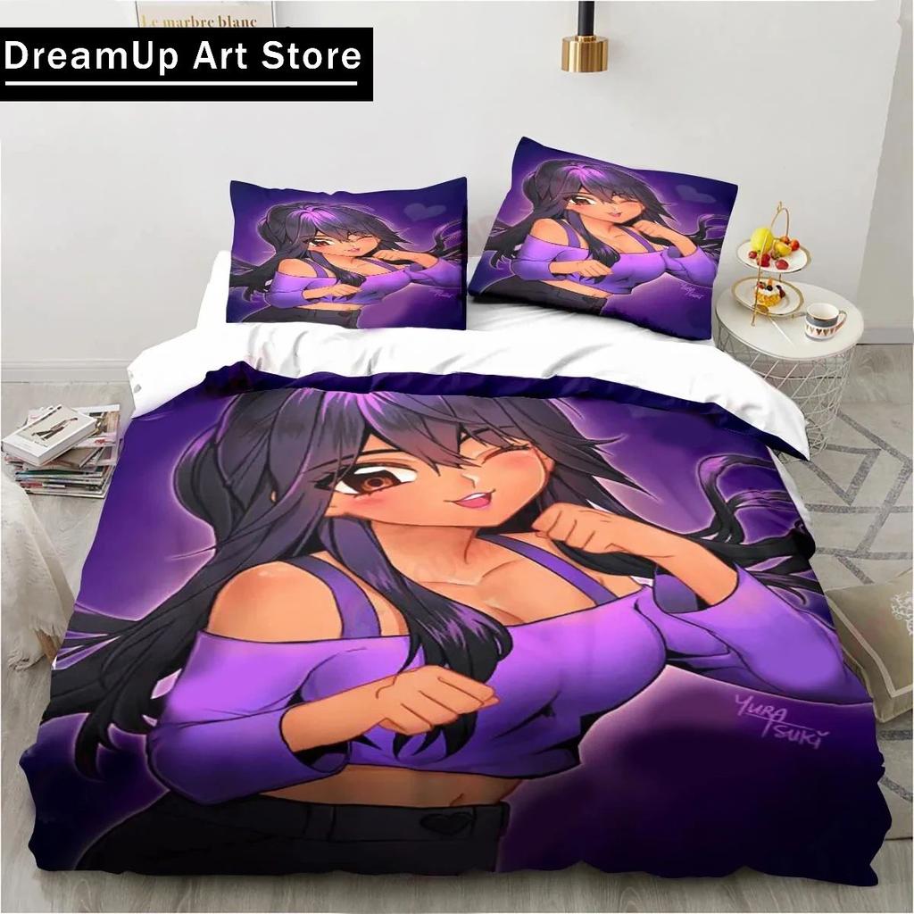 Cartoon Game Cute Aphmau with Wings Bedding Set Boys Girls Twin Queen Full Size Duvet Cover Pillowcase Bed Adult Bedroom