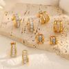 Geometric Stainless Steel Earrings For Women With Pvd Coating Fashion Jewelry Gift For Office