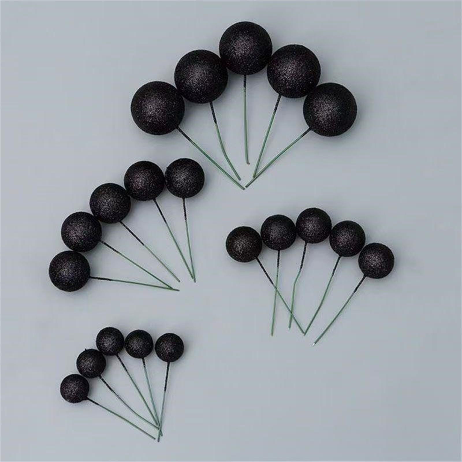 

20 шт. Прикраси для торта з золотими кульками на паличках - Топери для торта на день народження, весілля та для вечірки One Size чорний