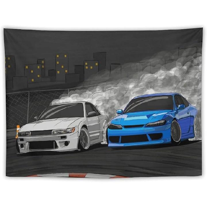 

MaLji Jdm Японское Автомобильное Искусство Silvia S13 И S15 Настенный Гобелен для Спальни Домашний Декор Стен Комнаты 40 x60, стиль 40L x 30W