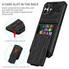 For iPhone 16 Case with Card Holder PC + TPU Phone Back Cover Kickstand