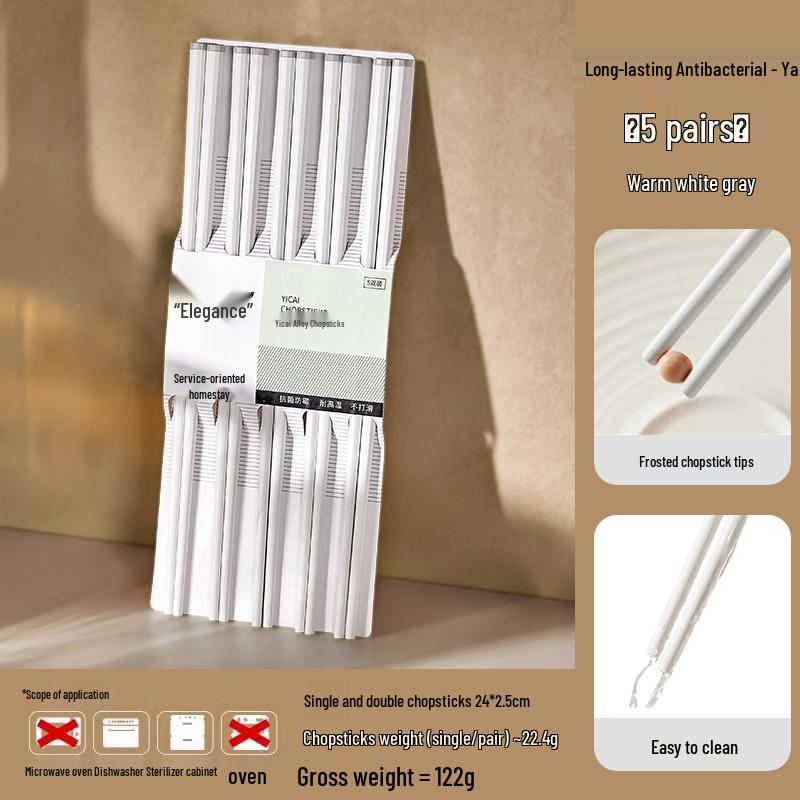 Beautiful Anti-Mold Household Alloy Chopsticks - One Per Family Member