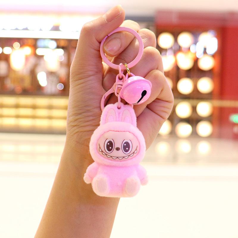 Flocking Cute Keychain Cartoon Doll Schoolbag Student Pendant Gift Pendant