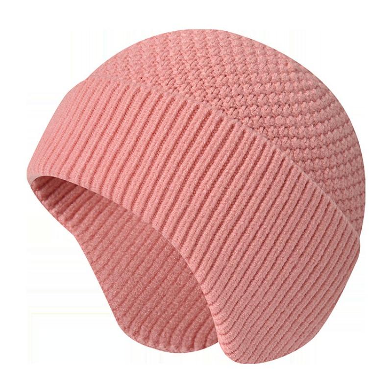 New thickened knitted wool hat men's winter warm pullover hat cold and windproof bag head cold hat ear protector children