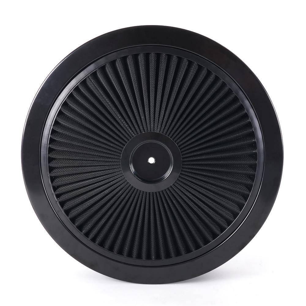 RASTP-14" x 3" Round Super Flow Thru Air Cleaner Filter Washable For 5-1/8 Carb Neck OFI149