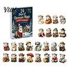Acrylic Pendant Set 24 Days Christmas Advent Calendar with 2D Flat Possum Pendants, Winter Seasonal Decor Festive Countdown for Tree Decoration