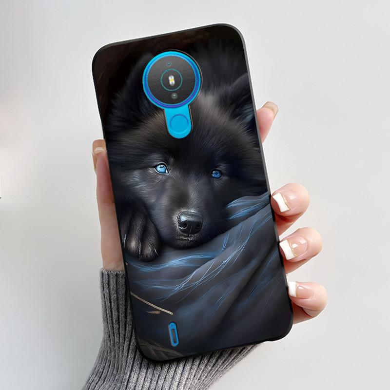 For Nokia 1.4 TA-1322 Trendy Black Phone Case For Nokia 6.2/Nokia 7.2 Lucky Koi Anti-Scratch Soft Shockproof Back Shell Cover
