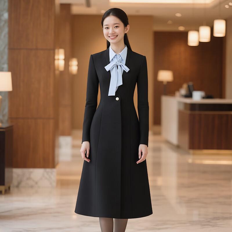 Женское профессиональное длинное пальто из шерстяной смеси L