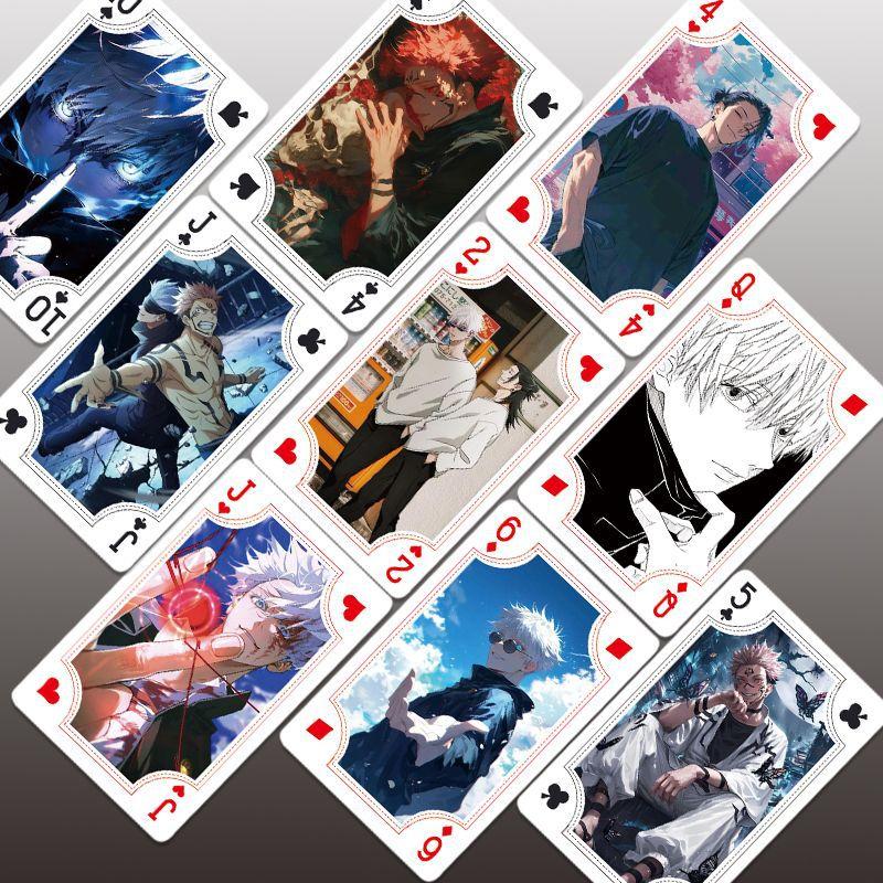 54pcs Jujutsu Kaisen Playing Cards Gojo Satoru Geto Suguru Itadori Yuji Poker Toy Collect Birthday Gift