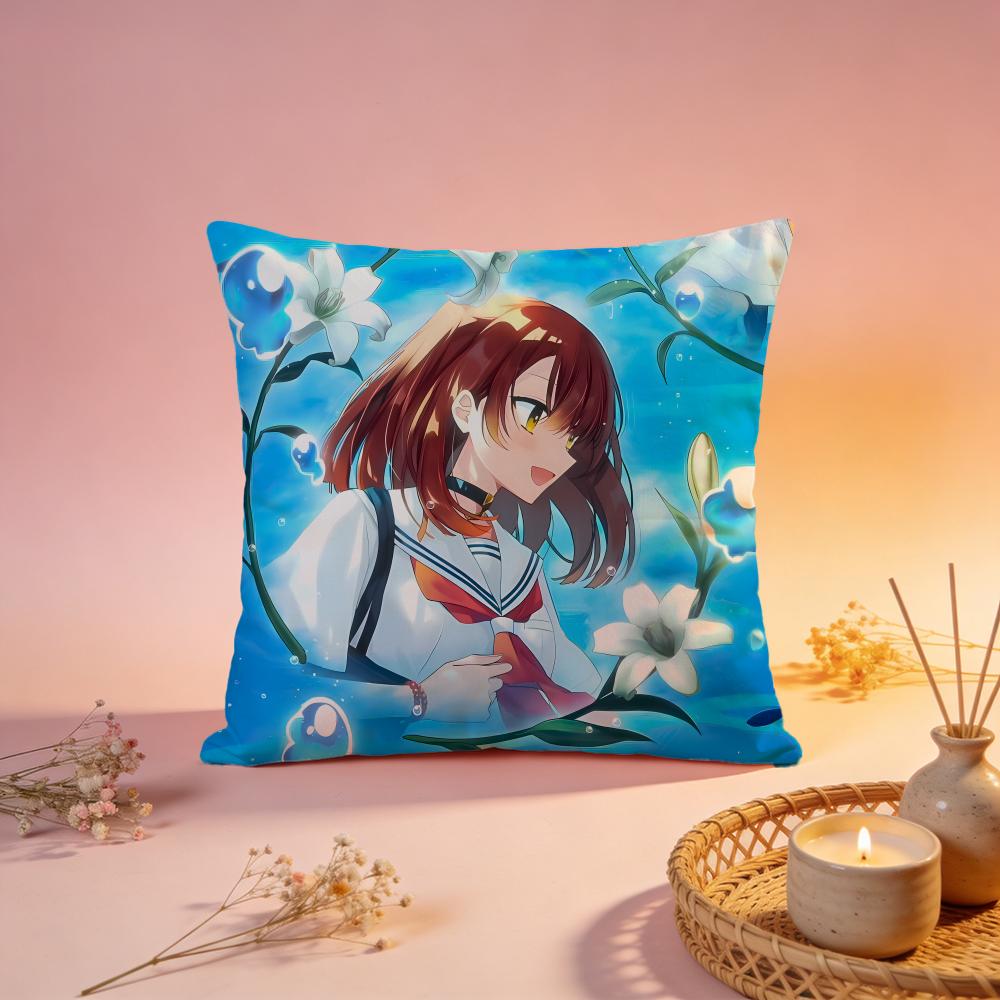 Fashion Wwatashi o Tabetai Hito de Nashiing Cushion Cover Comfortable Durable Pillow Cover MultiScene for Home Office Car Sofa