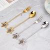 304 Stainless Steel Mixing Spoon with Long Handle Love Heart Star Shape Pendant Fruit Yogurt Honey Mixing Fork Kitchen Tableware