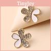 Jewelry Gift For Women Summer Floral Metal Earrings With Detail Sparkling