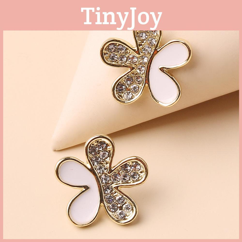 Jewelry Gift For Women Summer Floral Metal Earrings With Detail Sparkling