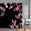 Outdoor Garden Poster Shower Curtain Vintage Window Wall Growing Floral Plants Polyester Fabric Shower Curta Bathroom Decor