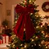1pc Velvet Large Bow Christmas Bow Christmas Ornament Holiday Decoration Pendant Xmas Tree Home New Year Party Decoration