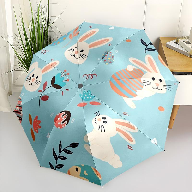 1pc Easter Eggs, Bunny Automatic Folding Umbrella - 8-Rib Automatic Open/Close, Large Canopy Birthday Festival Gift Yy251217123