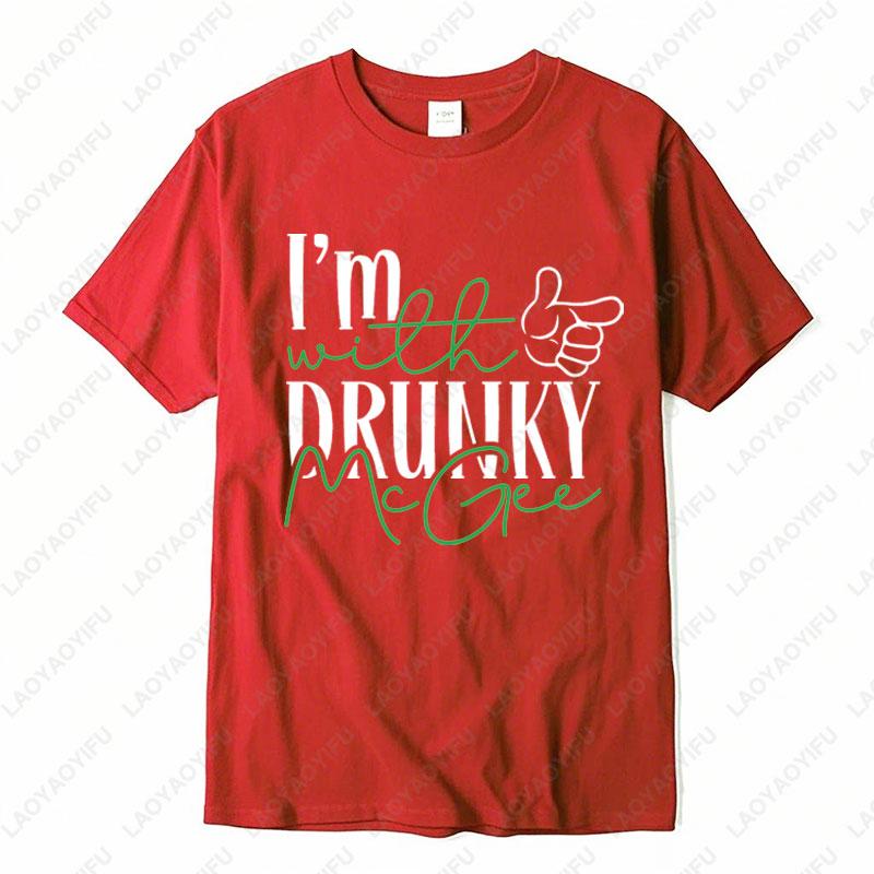 Trendy Couples St Patricks Tshirt Funny Matching Beer Design Printing Tees Mens Womans High Quality Cotton Shortsleeve Tshirt