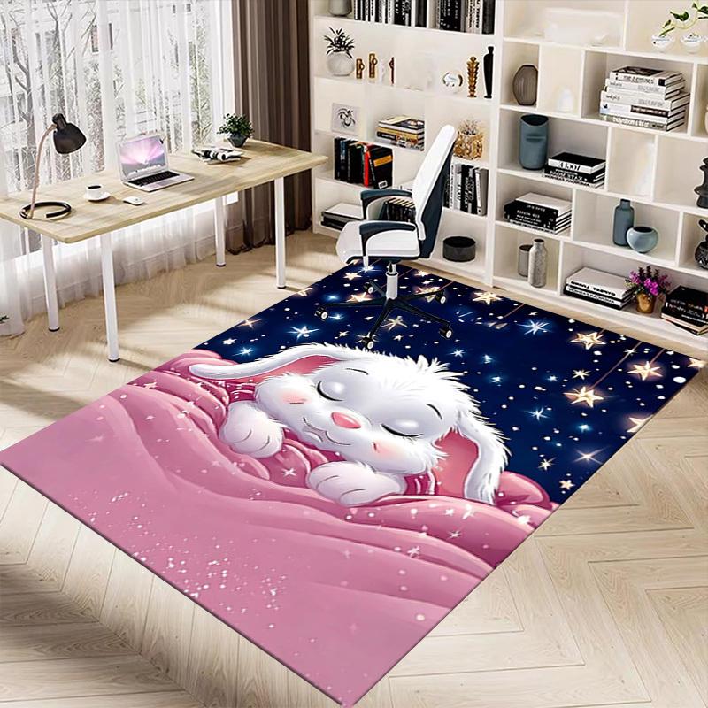 1PC Sleeping Bunny Extra Large Non-Slip Floor carpet, Office, family, bedroom, Studio - Large Area RugJ0321