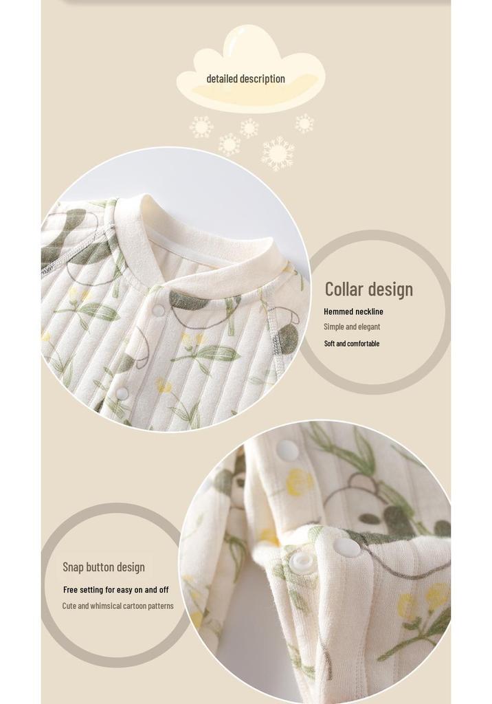 Baby Spring Cotton Jumpsuit: Class A Pure Cotton Warm Boneless Romper