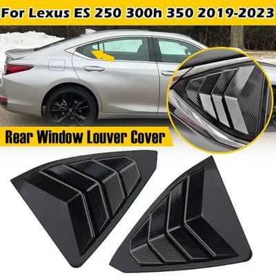 For Lexus ES250 ES350 ES300h - Car Rear Louver Window Side Shutter Cover Trim Sticker Vent Scoop ABS Carbon Fiber Auto