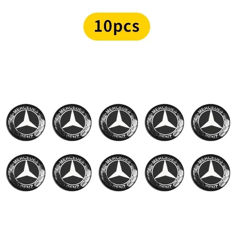 New For Mercedes Benz 14mm Car Key Sticker Logo 3D Metal Emblem For Mercedes Benz B/C/E/S Class A Class C200L GLC GLE CLA access