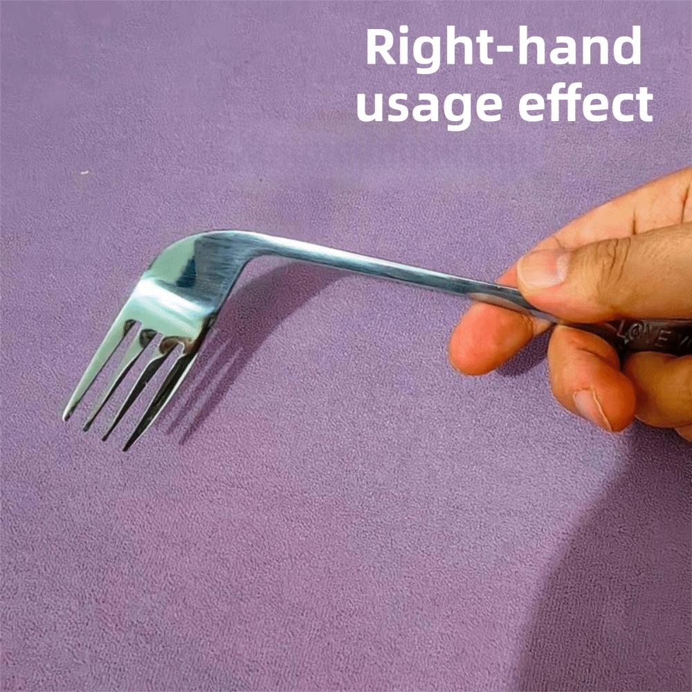 Stainless Self Feeding Utensil Angled Lightweight Curved Spoon Fork Self Feeding Elderly Patients Feeding Aid Tableware