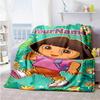 Dora Explorer Customize Text Blanket Throw Customizable Blanket Soft & Cozy Versatile for Bed Seaside Office Chair Nap Ideal for All Seasons