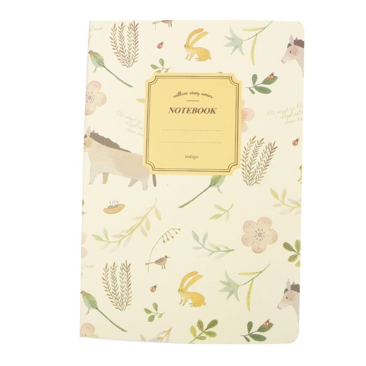 G12G108 Kawaii Cute Nature Flowers Birds Animal Notebook Painting Diary Book Journal Record Office School Supplies, Random Color Delivery