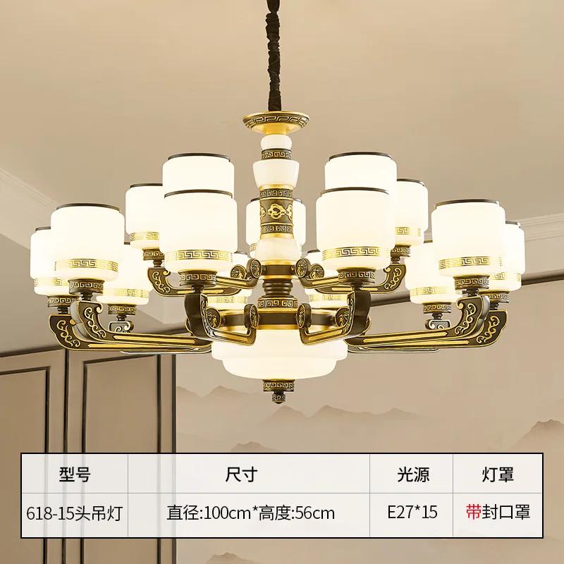 Chinese Style Duplex Building Chandelier European Style Crystal Lamp Jade Hotel Dayang Project Tiaokong Villa Pendent Lights