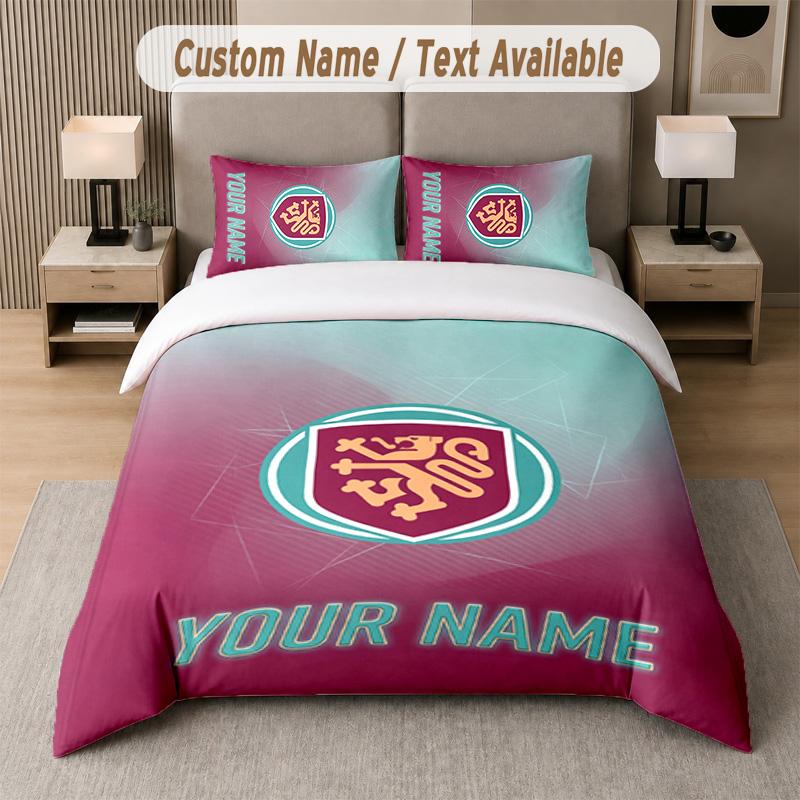 Burnley Football Design Bedding Set Custom Text 1 Duvet Cover & 2 Pillow Cases