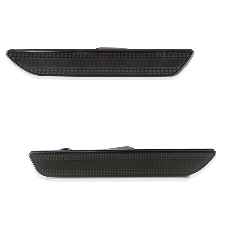 Gtinthebox Smoked / Clear Lens Car Rear Bumper Reflector Side Marker Light Cover Housings For 2015-2018 Ford Mustang, No Bulb Smoked lens