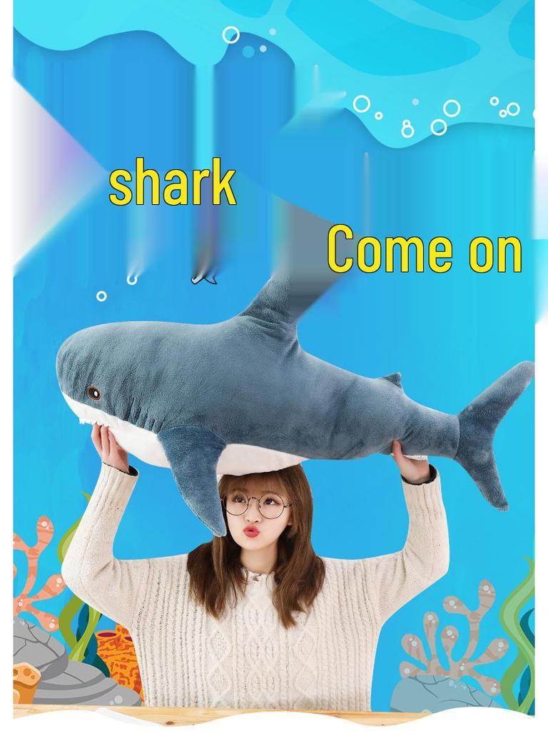 YiKA Awoo Shark Plush Toy Pillow Doll for Girls