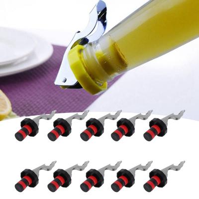 10pz Tappi per Bottiglie di Vino in Silicone Sigillatura Sottovuoto Anti-Perdita Strumento Tappo Sottovuoto Vino Rosso Pressione Manuale Tappi a Pressione Manuale