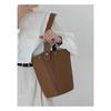Lila Eimer Tasche Tasche Damen Textur Große Kapazität Fauler Stil Pendler Gemüsekorb Schultertasche Henkeltasche