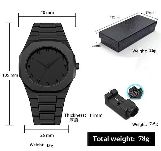 New Trend Fashion Men Watch Business Men Quartz Watch Classic Waterproof Round Watches Art Arabic Digital Dial Men's Clock